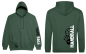 Preview: Handballhoodie in Flaschengrün und schwarz weißem Motiv